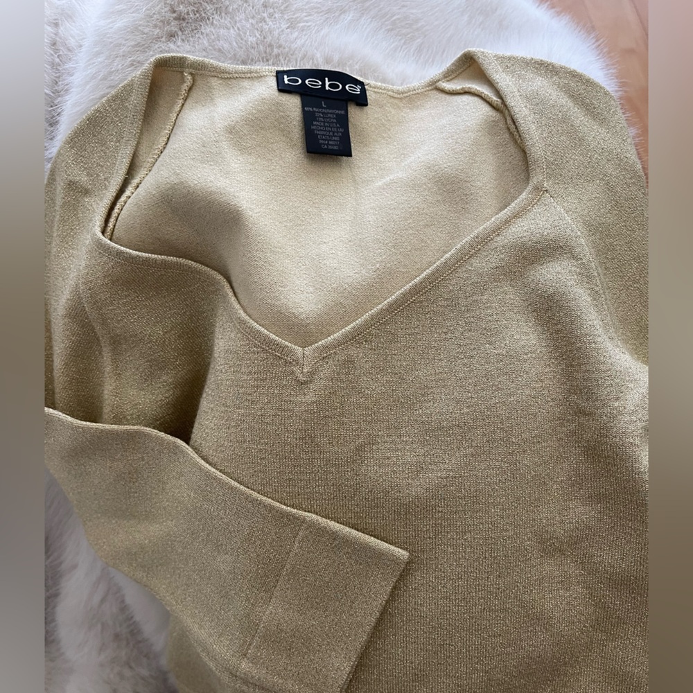 Vintage 90’s Gold Shimmer Color Sweater Large